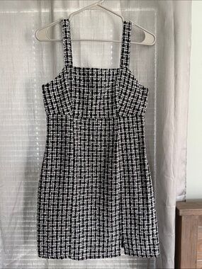 Francesca's Collections Black & White Tweed Mini Dress
